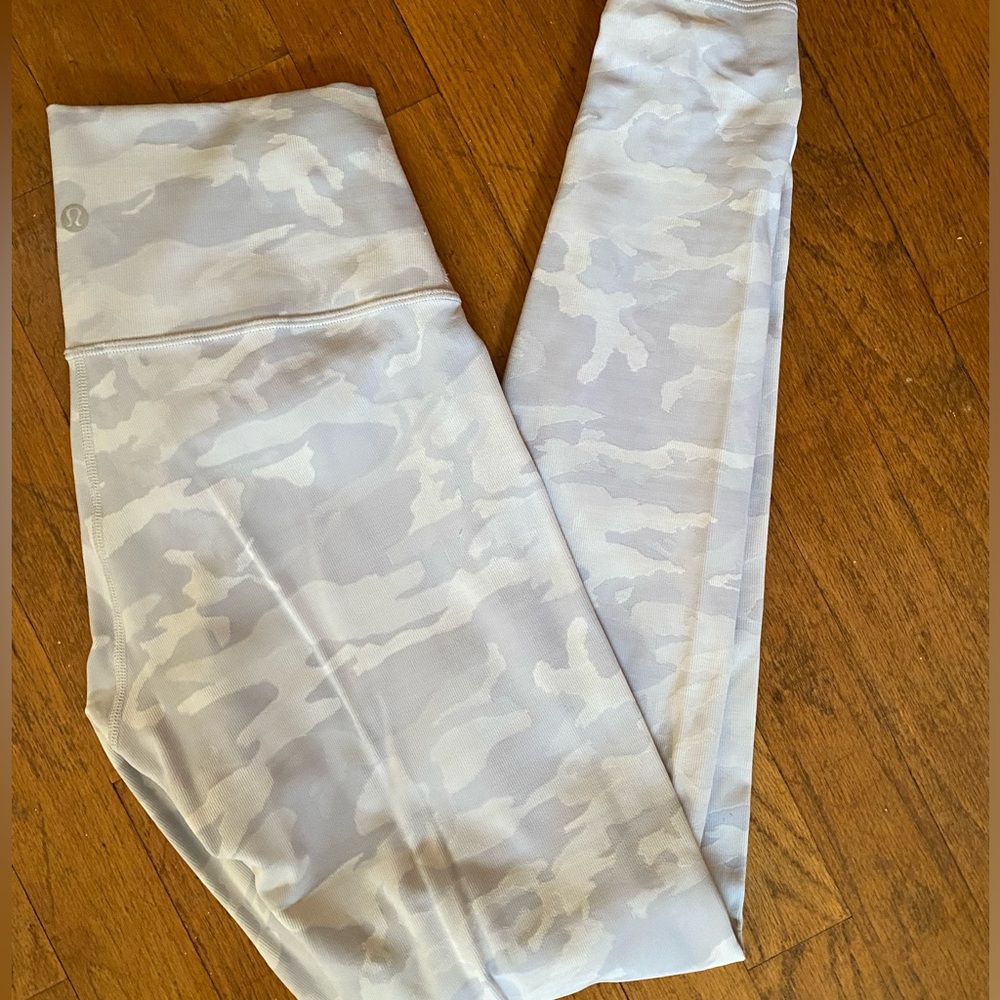 White camo Lululemon leggings